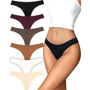 6 Pack Seamless Thongs for Women Thong panties Ladies Underwear Sexy S-XL